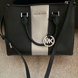 Michael Kors Black and Silver Satchel